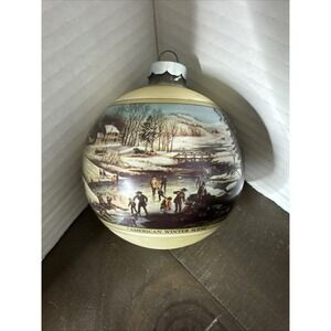 Vintage Hallmark 1976 Christmas Ornament American Winter Scene Classic